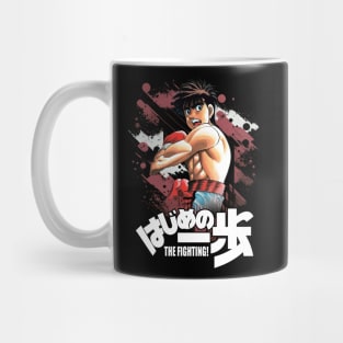 Vintage Boxing-Themed Cartoon Character Mug